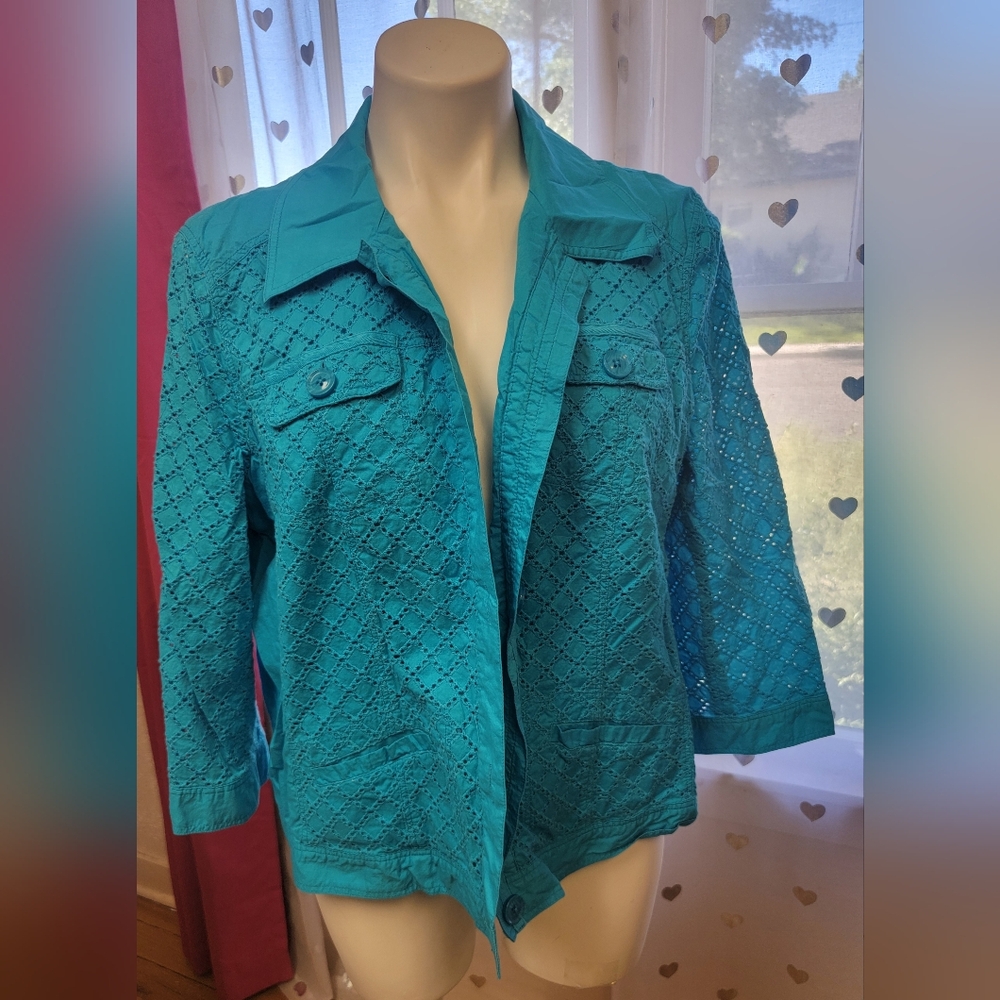 #33 Chico's Blue Blazer Size 4 (20)